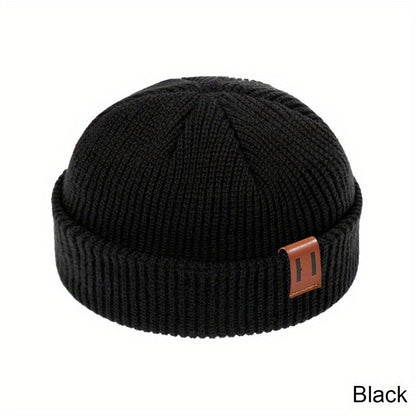 1PC Unisex Fashion Knitted Beanie Hat - Soft, Warm, Ribbed, Cuffed, Short, Fisherman, Docker Style - Perfect for Winter, Hip-hop, Skullies, Bonnet Lovers