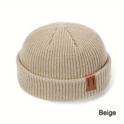 1PC Unisex Fashion Knitted Beanie Hat - Soft, Warm, Ribbed, Cuffed, Short, Fisherman, Docker Style - Perfect for Winter, Hip-hop, Skullies, Bonnet Lovers