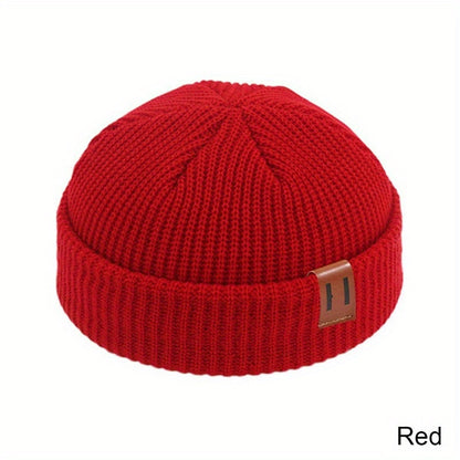 1PC Unisex Fashion Knitted Beanie Hat - Soft, Warm, Ribbed, Cuffed, Short, Fisherman, Docker Style - Perfect for Winter, Hip-hop, Skullies, Bonnet Lovers