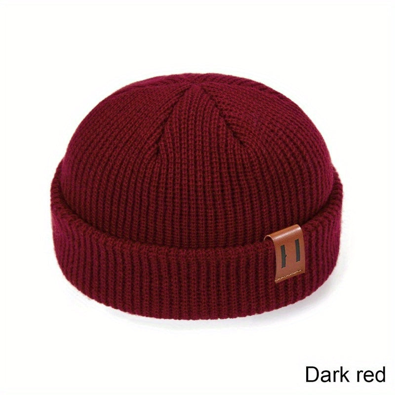 1PC Unisex Fashion Knitted Beanie Hat - Soft, Warm, Ribbed, Cuffed, Short, Fisherman, Docker Style - Perfect for Winter, Hip-hop, Skullies, Bonnet Lovers