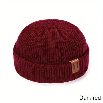 1PC Unisex Fashion Knitted Beanie Hat - Soft, Warm, Ribbed, Cuffed, Short, Fisherman, Docker Style - Perfect for Winter, Hip-hop, Skullies, Bonnet Lovers