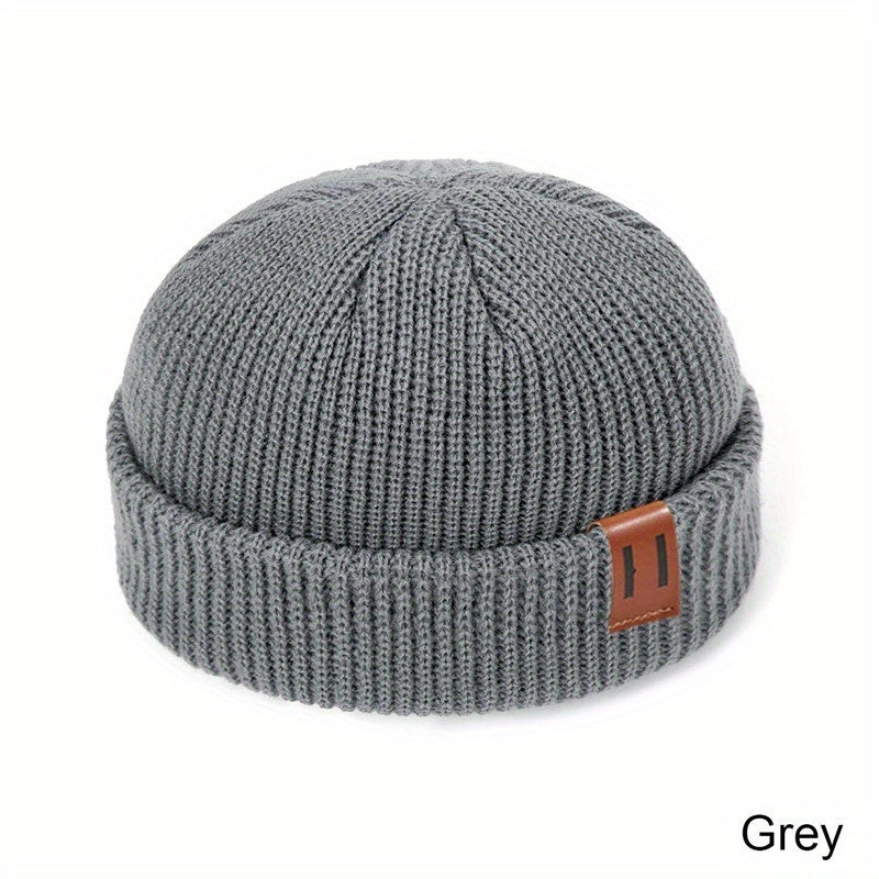 1PC Unisex Fashion Knitted Beanie Hat - Soft, Warm, Ribbed, Cuffed, Short, Fisherman, Docker Style - Perfect for Winter, Hip-hop, Skullies, Bonnet Lovers