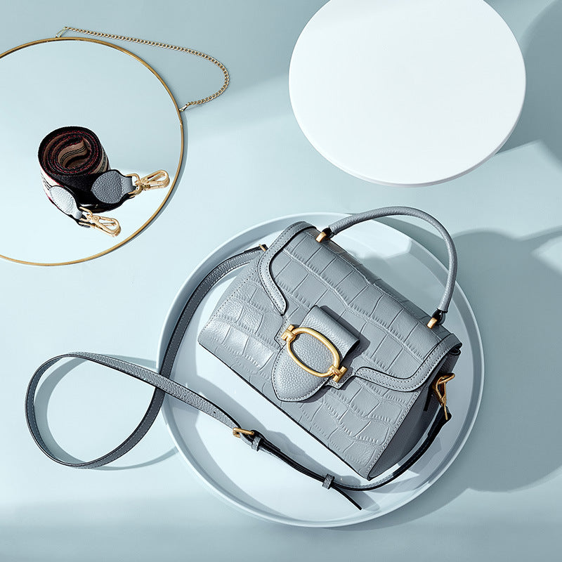 popular new first-layer cowhide elegant women's shoulder bag fashionable versatile temperament handbag styling bag