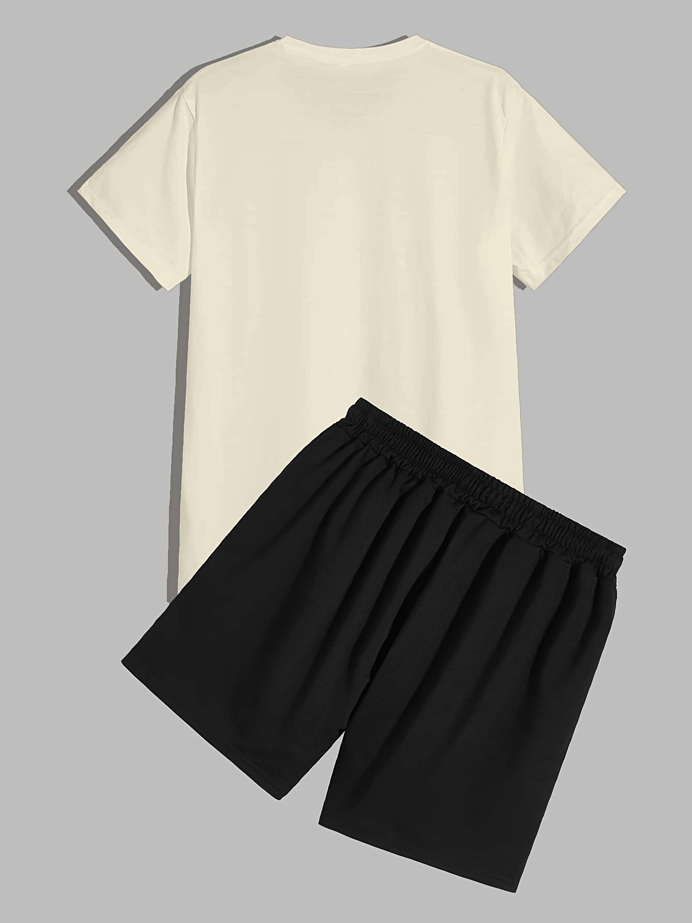 「lovevop」Los Angeles, Men's 2 Pieces Outfits, Round Neck Short Sleeve T-Shirt And Drawstring Shorts Set