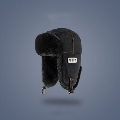 Winter Sports Bomber Hat Unisex - Polyester 100% Warm Earflap Pilot Cap with Buckle Closure, Lightweight, Non-Stretch, Knitted Craftsmanship, No Power Needed