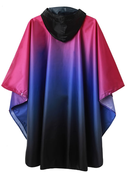 Waterproof Unisex Hooded Rain Poncho with Pockets - Reversible, Lightweight, and Compact Design for Adults and Women - Ideal for Outdoor Activities and Travel