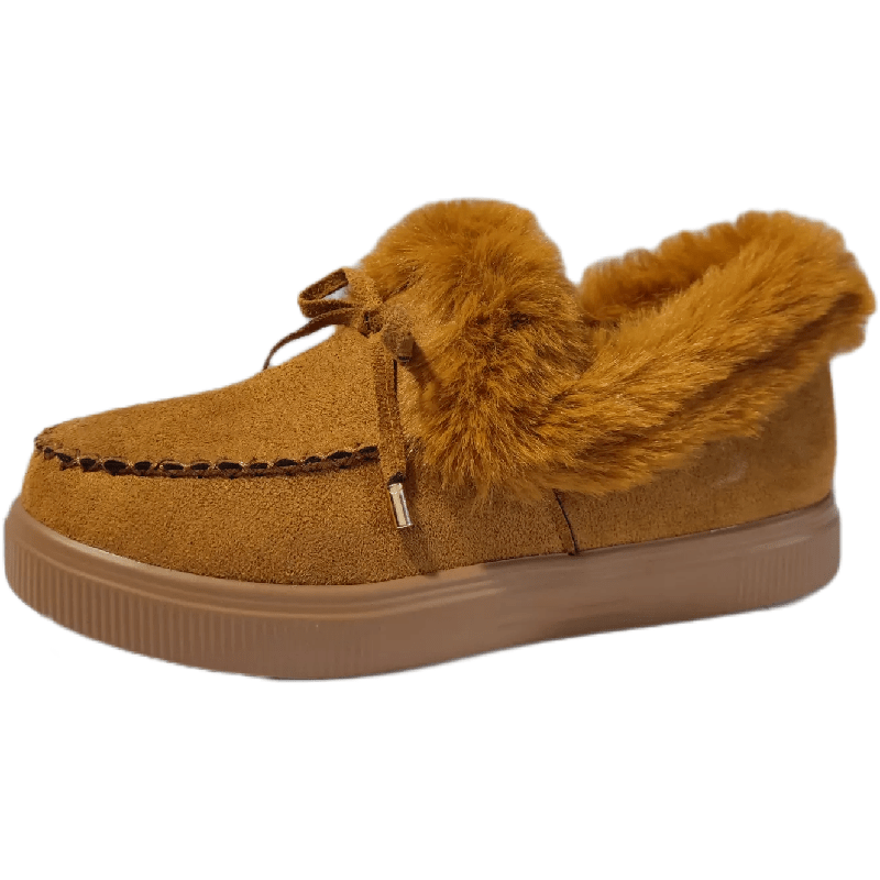 「lovevop」Women's Cozy Fleece Platform Slip-on Shoes - Perfect for Winter Weather!