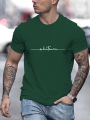 「lovevop」Men's "Whatever" Short Sleeve T-shirt, Crew Neck Tee Casual Clothing, Summer