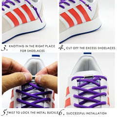 「lovevop」1pair Elastic Shoe Laces Semicircle No Tie Shoelaces For Kids And Adult Sneakers Shoelace Quick Lazy Metal Lock Laces Shoe Rope Accessories