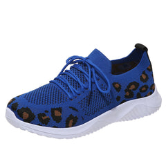 「lovevop」Women's Breathable & Lightweight Sneakers, Leopard Pattern Lace-up Running Shoes, Women's Footwear
