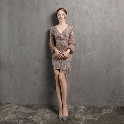 18396 #Small Evening Dress Dinner Party Sexy Nightclub Feminine Elegant Celebrity Short