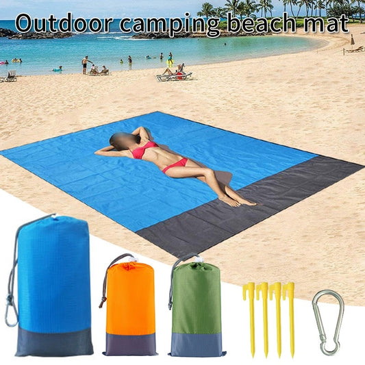 「lovevop」2x2.1cm Large Waterproof Beach Mat Anti-sand Blanket Folding Camping Mat Pocket Portable Mattress Lightweight Outdoor Picnic Pad