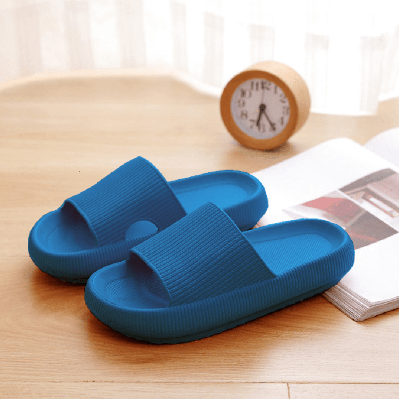 「lovevop」Women's Soft & Comfy Indoor Pillow Slides - Solid Color Open Toe Slippers for Bathroom & Home