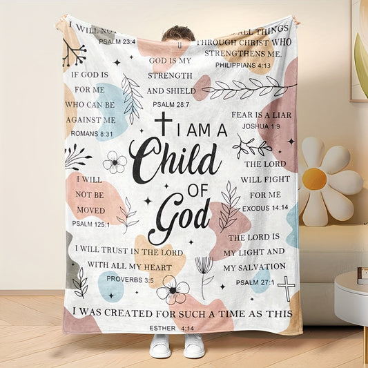 Women Gifts - I Am A Child Of God Blanket, Religious Gifts, Secret Sister Gifts For Women Inspiration Blanket Super Soft Flannel Blanket