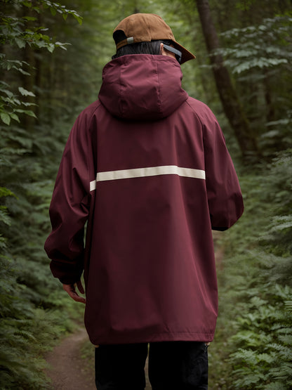 Women's Autumn/Fall Long Sleeve Hooded Jacket - Lightweight, Waterproof And Windproof Raincoat Color Block Sports Windbreaker, Perfect For Outdoor Activities