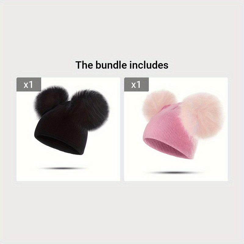 Thermal Double Ball Beanie Hat - Soft, Breathable, Windproof, and Warm Knitted Hat for Outdoor Sports and Skiing - Ultimate Cold Weather Accessory