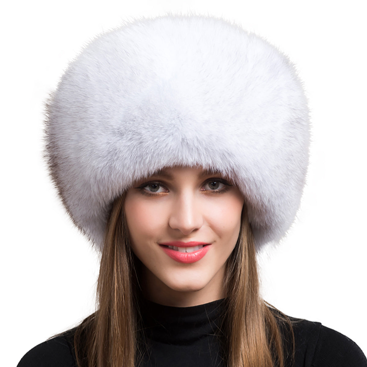 Winter Real Fox Fur Hats For Women Winter Stylish Russian Thick Warm Beanie woman Hat Natural Fluffy Fur Caps With Tail