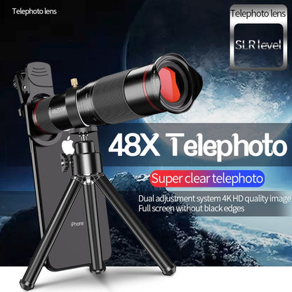 「lovevop」48x Super Telephoto Zoom Mobile Phone Lens Powerful Monocular Metal Telescope Mobile HD Telephoto Lens With Tripod For Camping