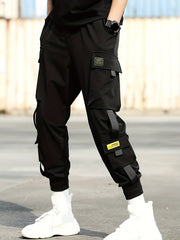 「lovevop」New Men's Thin Flap Pocket Cargo Joggers Pants