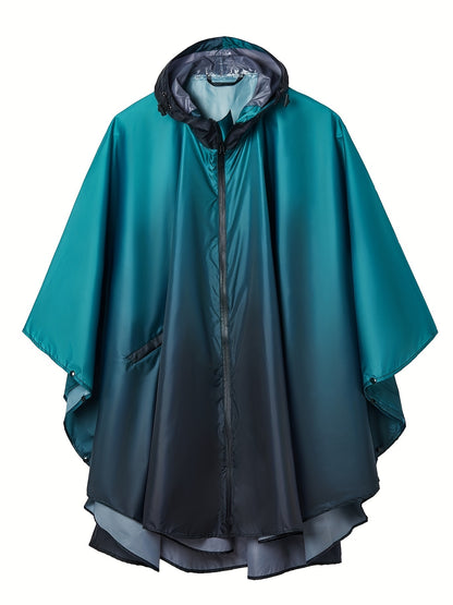 Waterproof Unisex Hooded Rain Poncho with Pockets - Reversible, Lightweight, and Compact Design for Adults and Women - Ideal for Outdoor Activities and Travel
