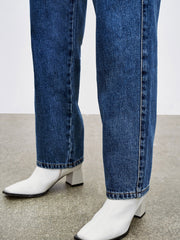 「lovevop」High Waist Loose Fit Straight Leg Jeans, Casual Comfort Slash Pockets Denim Pants, Women's Denim Jeans & Clothing