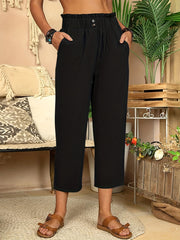 「lovevop」Button Front Wide Leg Pants, Casual Loose Pants For Spring & Summer, Women's Clothing