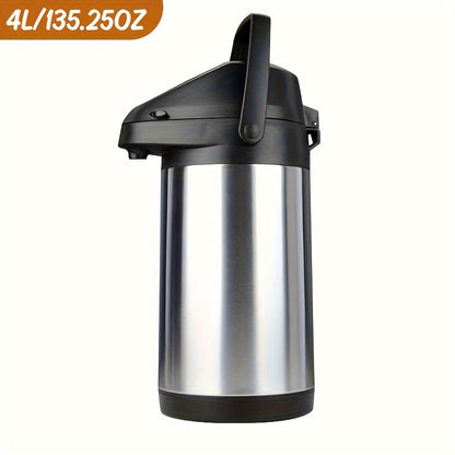 1pc Insulated Coffee Pot, Thermal Insulation Kettle, Insulated Hot Beverage Pot, Coffee Cup Insulated 2.5L (85OZ) Stainless Steel Large Beverage Dispenser, Cold/ Hot Water Lever Action, Summer Winter Drinkware, Home Kitchen Items Travel Accessories