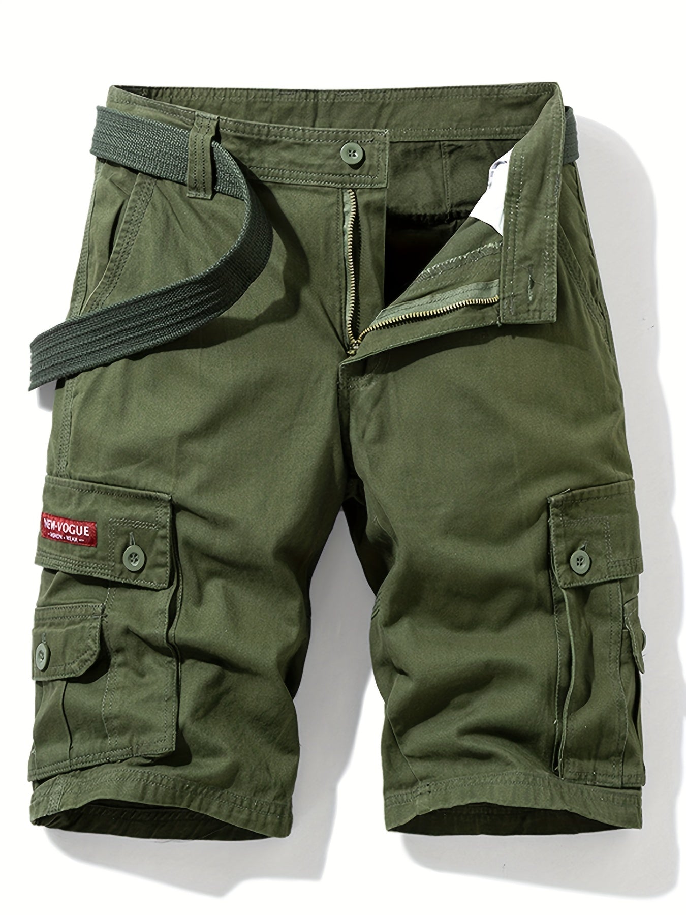 「lovevop」Spring And Summer, Men's Cargo Shorts, Pure Cotton, Casual Beach Pants, Breathable And Multipockets Without Belt