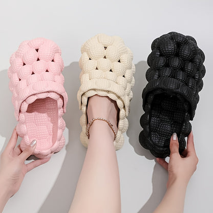 「lovevop」Women's Indoor & Outdoor Slingback Bubble Slides, Solid Non-slip EVA Slippers, Women's Footwear