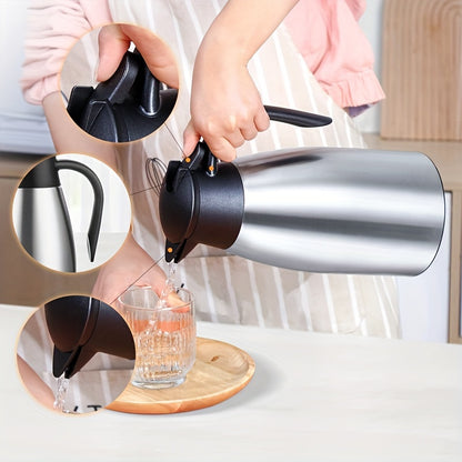 1pc Premium 304 Stainless Steel Insulated Vacuum Bottle - Double Wall Thermo Water Jug for Coffee & Tea, Long-Lasting Heat/Cold Retention, Perfect for Home, Office, RV, Outdoor Adventures, Picnic & Travel - Stylish & Durable