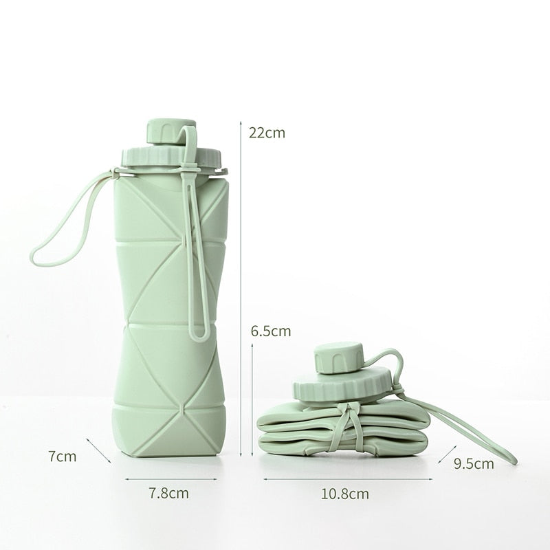 「lovevop」600ml Folding Silicone Water Bottle Sports Water Bottle Outdoor Travel Portable Water Cup Running Riding Camping Hiking Kettle