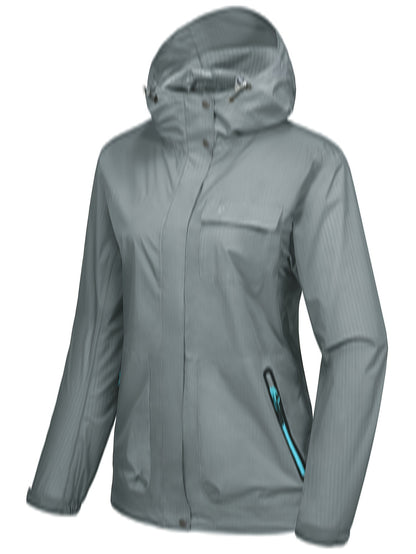 Women's Lightweight Hooded Jacket, Long Sleeve Thermal Sports Coat With Zippered Pocket, Windproof & Waterproof Outdoor Rain Jacket