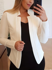 「lovevop」Solid Split Open Front Blazer, Elegant Long Sleeve Blazer, Elegant & Stylish Tops For Office & Work, Women's Clothing
