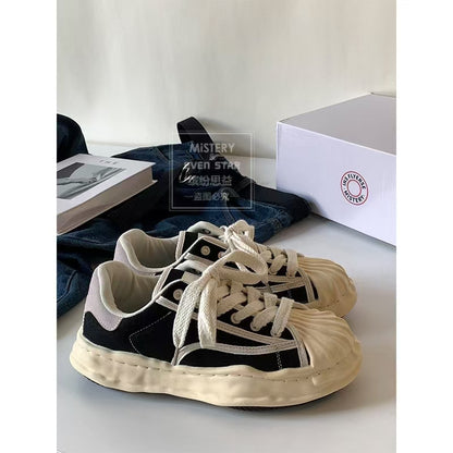 lovevop Platform Reverse Lace-up Espadrilles Canvas Shoes