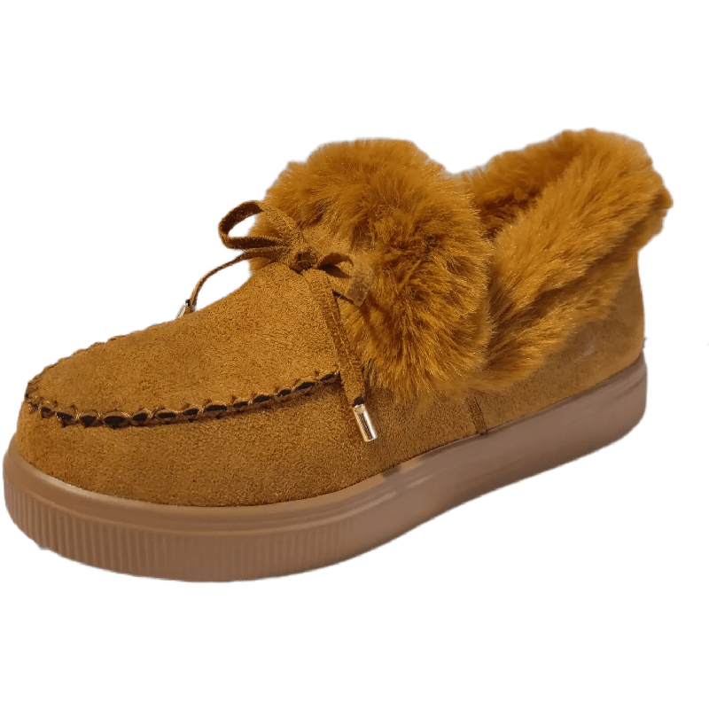 「lovevop」Women's Cozy Fleece Platform Slip-on Shoes - Perfect for Winter Weather!