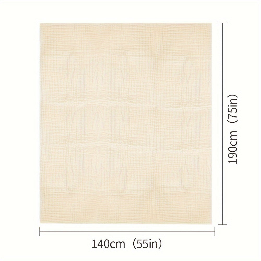 1pc Soft & Breathable Muslin Throw Blanket - 6-Layer Thermal Lightweight Blanket for Couch Bed Adults - All Season Gauze Blanket for Fall, Winter, Spring, and Ramadan - Perfect for Indoor and Outdoor Use