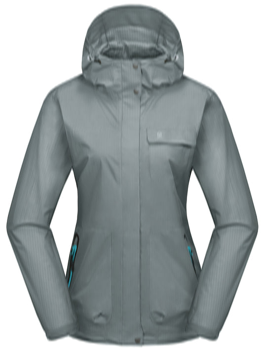 Women's Lightweight Hooded Jacket, Long Sleeve Thermal Sports Coat With Zippered Pocket, Windproof & Waterproof Outdoor Rain Jacket