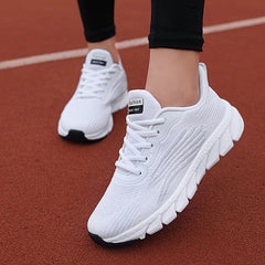 「lovevop」Women's Lightweight Mesh Sneakers, Low Top Lace Up Comfy Cozy Round Toe Casual Walking Shoes, Women's Sport Shoes