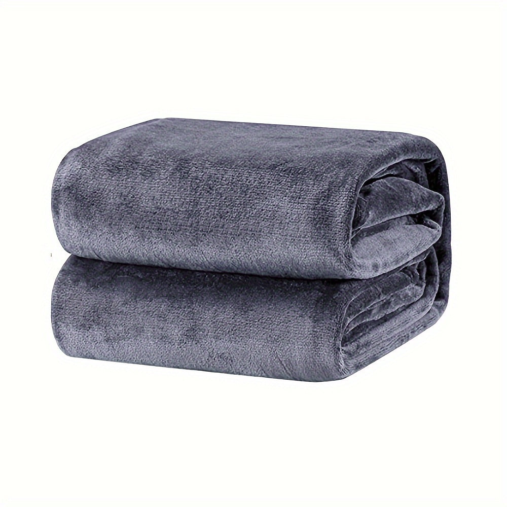 1pc Super Soft Fleece Throw Blanket - Cozy Plush Flannel Blanket for All Seasons - Solid Color, 300GSM, Fuzzy, Lightweight, and Easy Care
