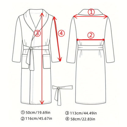 Ultra-Soft Coral Fleece Hooded Bathrobe - Absorbent, Cozy Loungewear For All Seasons, Perfect For Bathroom, Pool & Beach