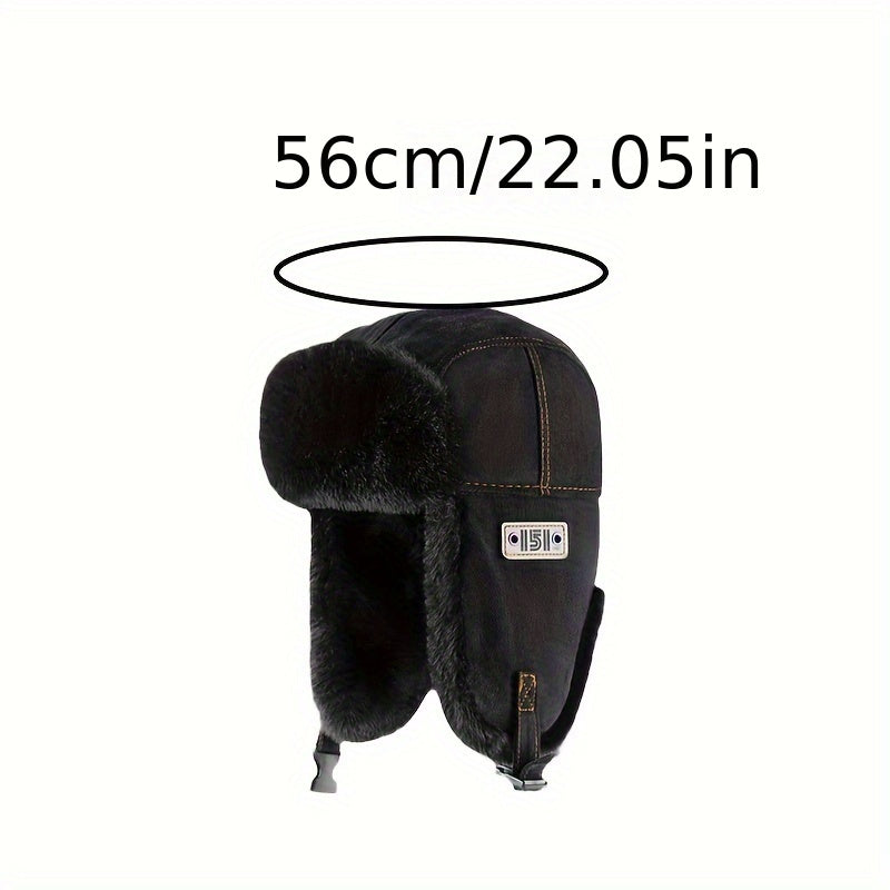 Winter Sports Bomber Hat Unisex - Polyester 100% Warm Earflap Pilot Cap with Buckle Closure, Lightweight, Non-Stretch, Knitted Craftsmanship, No Power Needed