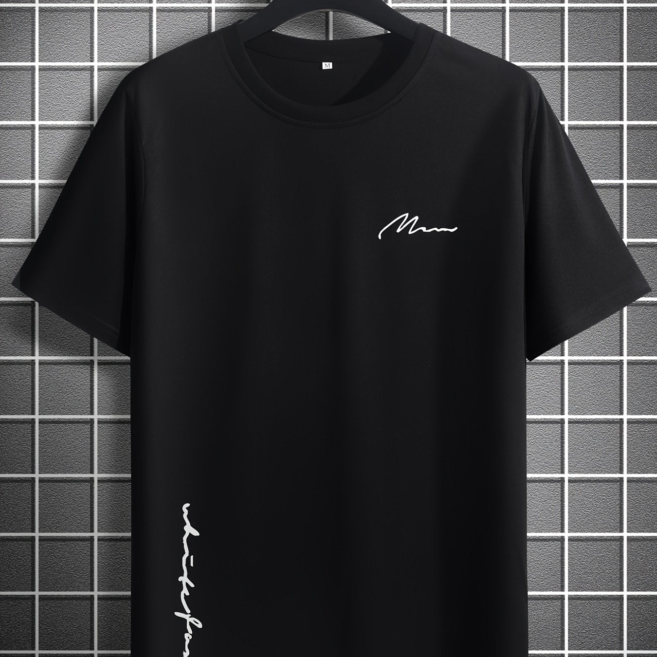 「lovevop」Men's Stylish Simple Print Short Sleeve Crewneck T-Shirt