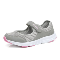 「lovevop」Women's Mesh Platform Walking Sneakers, Breathable Non-slip Hook & Loop Shoes, Low Top Casual Sneakers