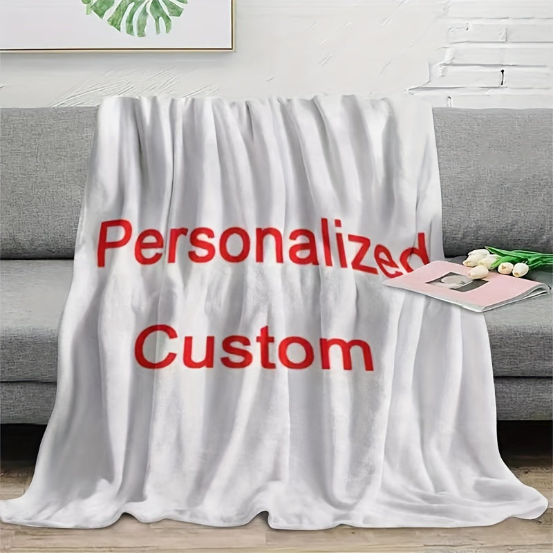 1pc Custom Digital Flannel Fleece Blanket - Unique Personalized Design, Ultra-Lightweight, Super-Soft, Warm and Cozy - Thoughtful Gift for Loved Ones, Perfect for Valentines Day, Indoor and Outdoor Use, Year-Round Comfort