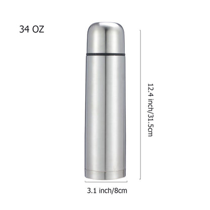 1pc 17oz/34oz Insulated Stainless Steel Thermal Vacuum Flask - Large Capacity, Double-Walled, Leak-Proof, and Sweat-Free - Perfect for Hot and Cold Drinks, Tea, Coffee, Water, and Travel