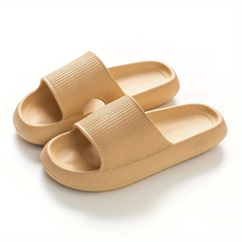 「lovevop」Women's Soft & Comfy Indoor Pillow Slides - Solid Color Open Toe Slippers for Bathroom & Home