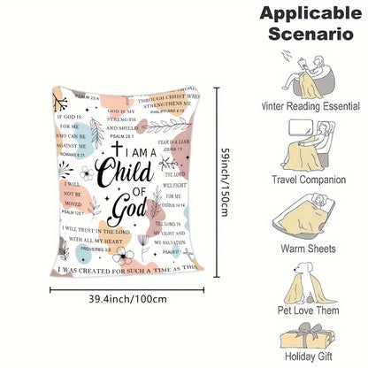 Women Gifts - I Am A Child Of God Blanket, Religious Gifts, Secret Sister Gifts For Women Inspiration Blanket Super Soft Flannel Blanket