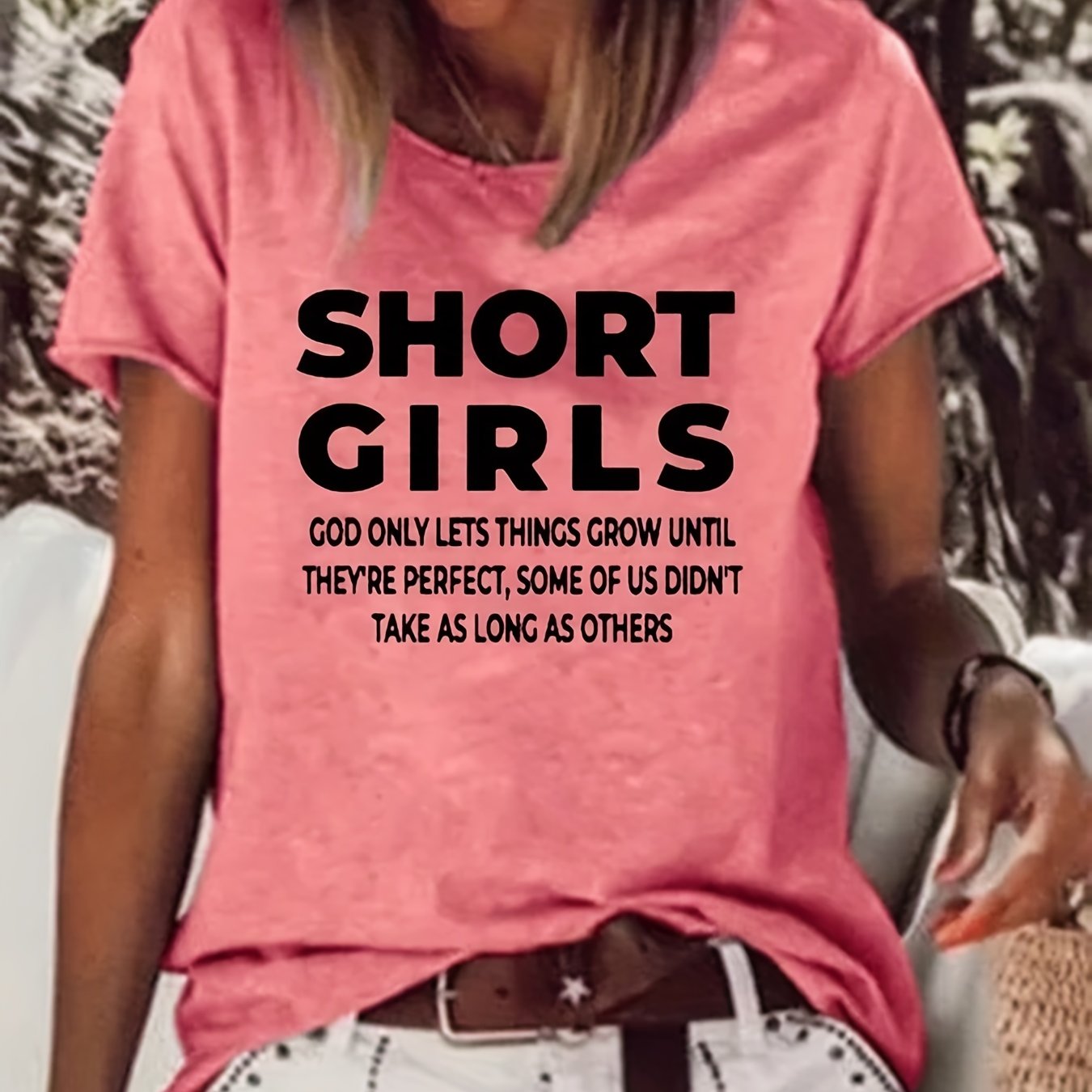 「lovevop」Letter Print Crew Neck T-Shirt, Casual Short Sleeve T-Shirt For Spring & Summer, Women's Clothing