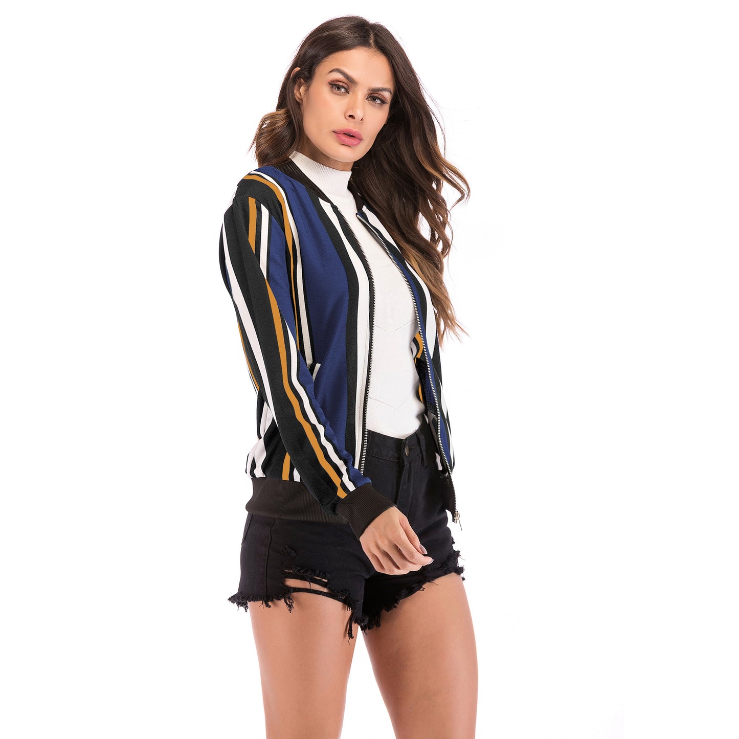 LOVEVOP Hot   trade autumn and winter baseball jersey 2025 women's clothing long-sleeved zipper printed jacket jacket women