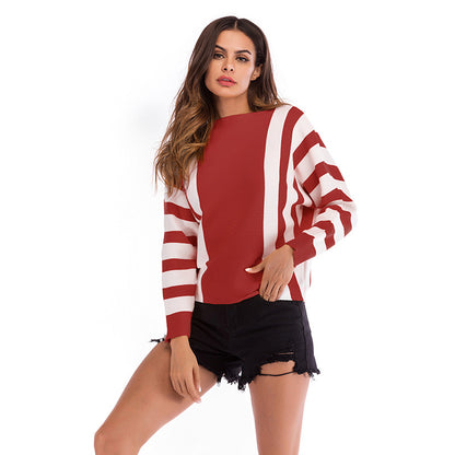 LOVEVOP ,  and Hot Trade popular New Autumn Lazy Wind Sweater Pullover Knitted Sweater Women's Top Long Sleeve